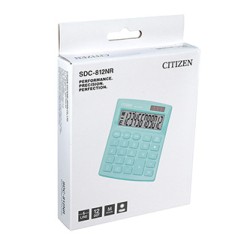 Citizen kalkulator SDC812NRGNE, turkusowa, biurkowy, 12 miejsc, podwójne zasilanie, EOL