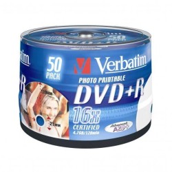 Płyta DVD+R 4,7GB 16x VERBATIM Printable 43512 Cake 50 szt.