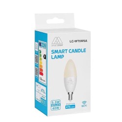 Żarówka LED 5,5W biała DGM Smart Candle Bulb LC-WT5W5A Gwint E14 2700 - 6500 K 470 lm WiFi 2.4