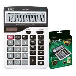 Kalkulator biurowy 12cyfr Toor Electronic TR-2235A-W 120-1451 zasilanie solarne + bateria 208x146x39mm