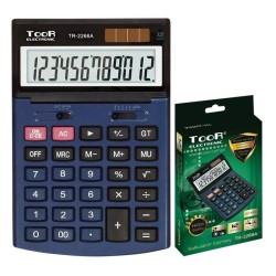 Kalkulator biurowy 12cyfr Toor Electronic TR-2266A 120-1456 zasilanie solarne + bateria 194x129x31mm