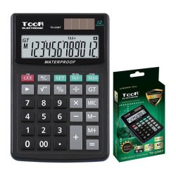 Kalkulator biurowy 12cyfr Toor Electronic TR-2296T wodoodporny 120-1425 zasilanie solarne + bateria 158x106x35mm