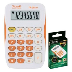 Kalkulator kieszonkowy 8cyfr Toor Electronic TR-295-O 120-1419 zasilanie bateryjne 90x55x11mm