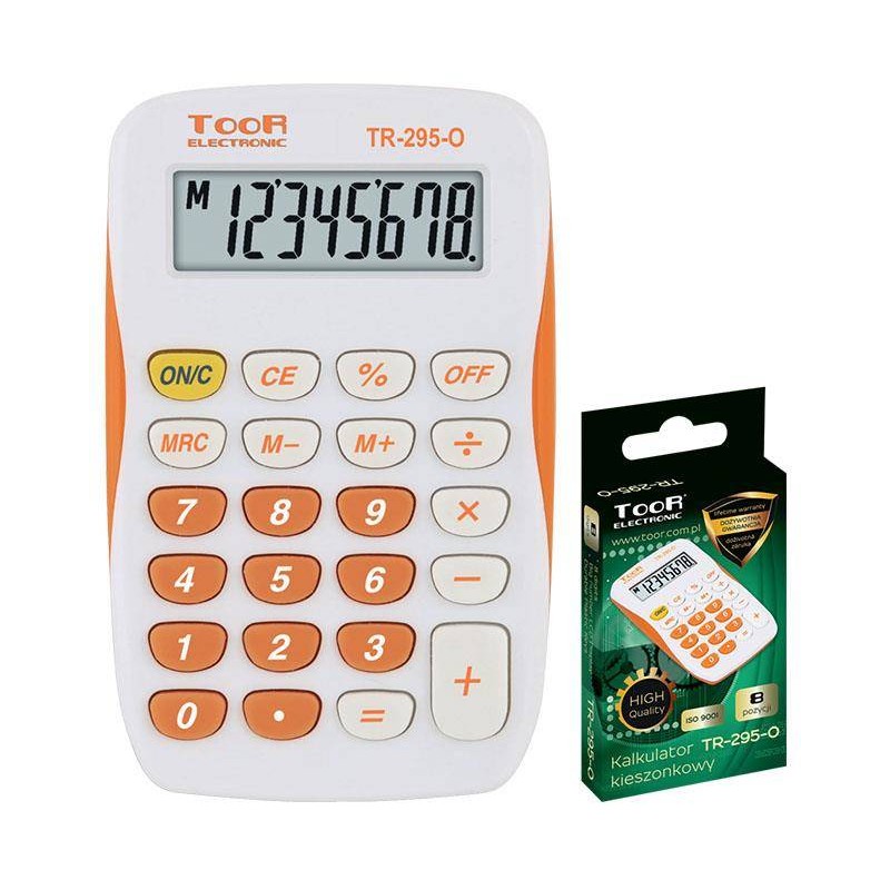 Kalkulator kieszonkowy 8cyfr Toor Electronic TR-295-O 120-1419 zasilanie bateryjne 90x55x11mm