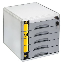 Szuflada na dokumenty na zamek 5 szuflad A4 Yellow One YL-SM05 120-1777 305x347x300mm metalowa
