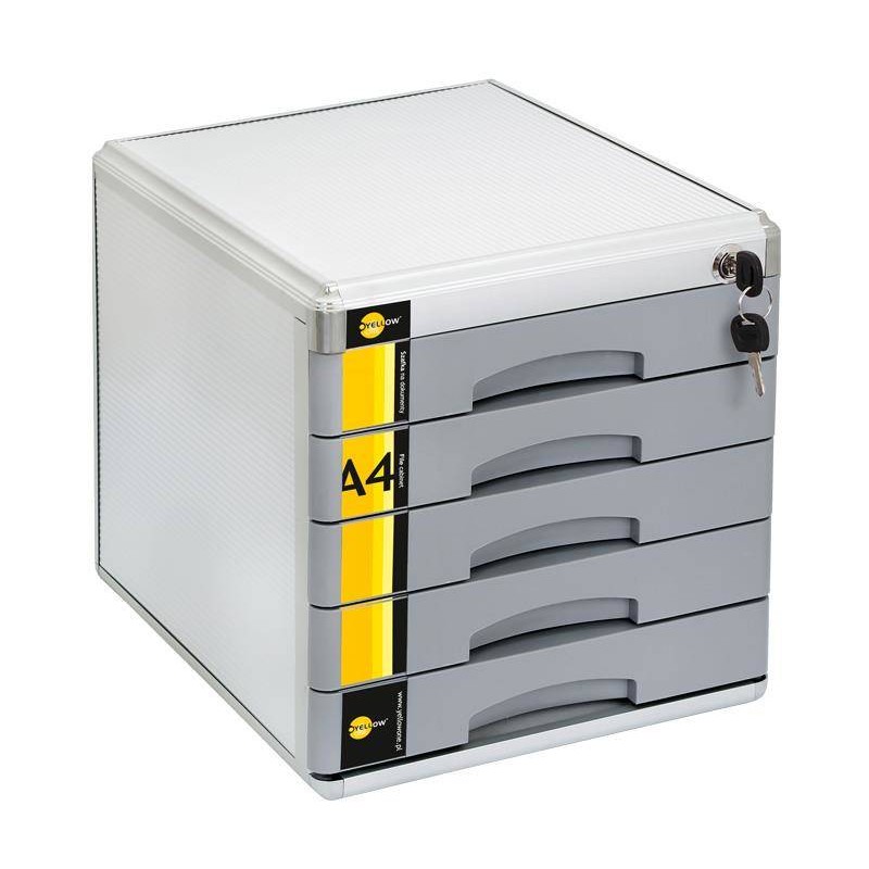 Szuflada na dokumenty na zamek 5 szuflad A4 Yellow One YL-SM05 120-1777 305x347x300mm metalowa