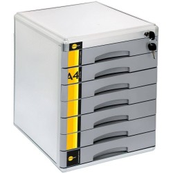 Szuflada na dokumenty na zamek 7 szuflad A4 Yellow One YL-SM07 120-1780 408x347x300mm metalowa