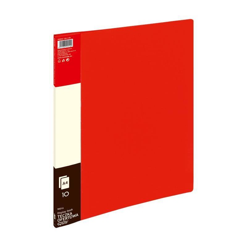 Album ofertowy A4 Grand 9001 120-1191 czerwony PVC 10 kieszeni