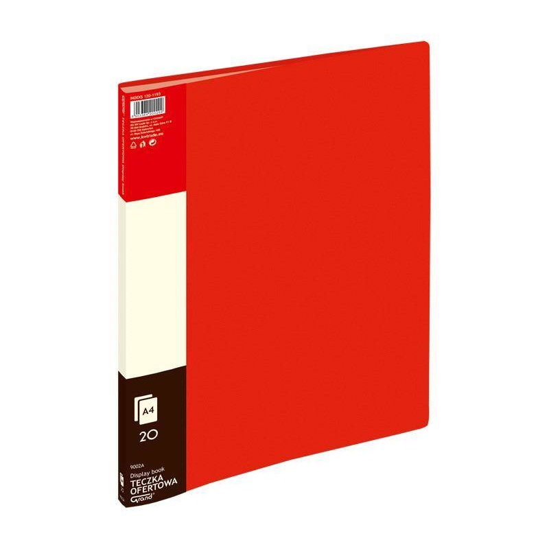 Album ofertowy A4 Grand 9002 120-1193 czerwony PVC 20 kieszeni
