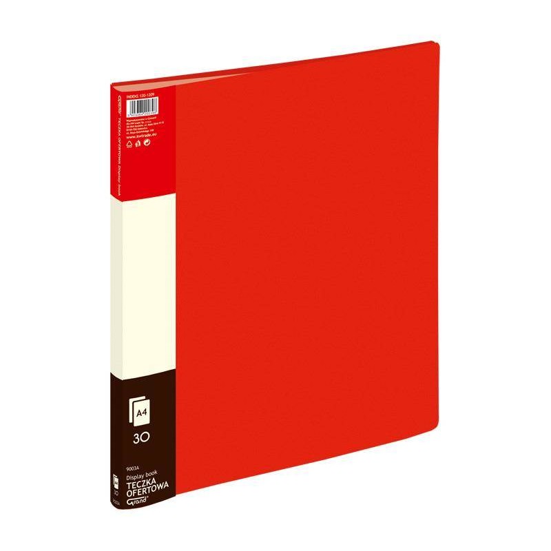 Album ofertowy A4 Grand 9003 120-1209 czerwony PVC 30 kieszeni
