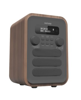 Denver DAB-48GREY radio Osobisty Cyfrowy Szary, Drewno