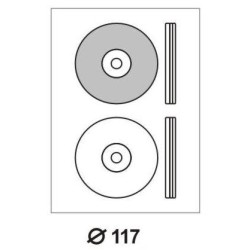 Etykiety samoprzylepne 117x117mm CD EPRIMO e84657 białe 100ark*2szt