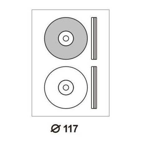 Etykiety samoprzylepne 117x117mm CD EPRIMO e84657 białe 100ark*2szt