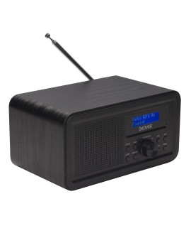 Radio DENVER DAB-30 DAB+/FM sieciowe/4xAA z drewnianą obudową czarne