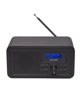 Radio DENVER DAB-30 DAB+/FM sieciowe/4xAA z drewnianą obudową czarne