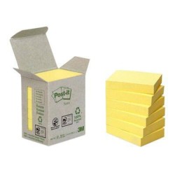 Karteczki samoprzylepne  ekologiczne, 38x51mm 3M Post-it®  653-1B żółte 6x100 kart