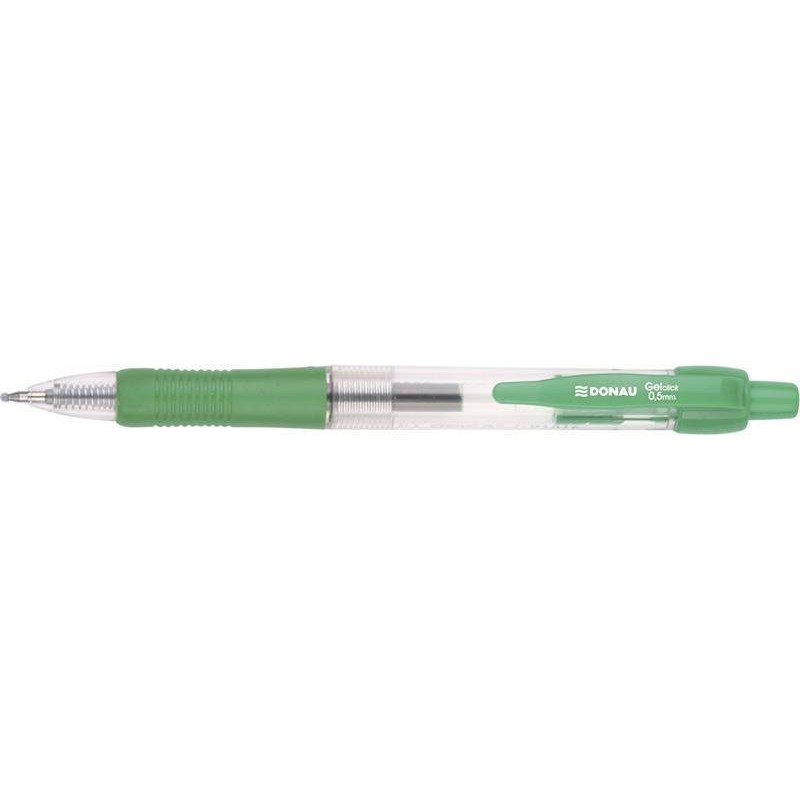 Długopis żelowy automatyczny DONAU zielony 0.5