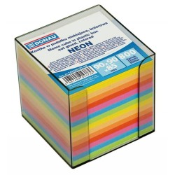 Kostka biurowa nieklejona 95x95x95m DONAU w pudełku mix neon