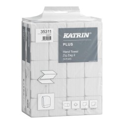 Ręcznik papierowy dwuwarstwowy celuloza KATRIN Plus Zig Zag 35311 super biały 200 listków 20 szt.