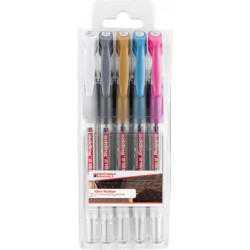 Długopisy żelowy EDDING 2185 mix kolorów 0.7mm 5szt