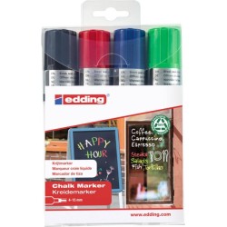 Markery kredowe EDDING 4090 mix kolorów 4-15 mm 4szt