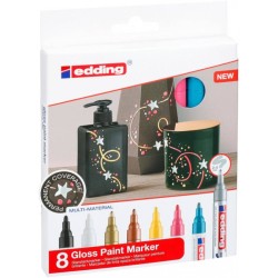 Markery olejowe EDDING 750 mix kolorów 2-4mm 8szt