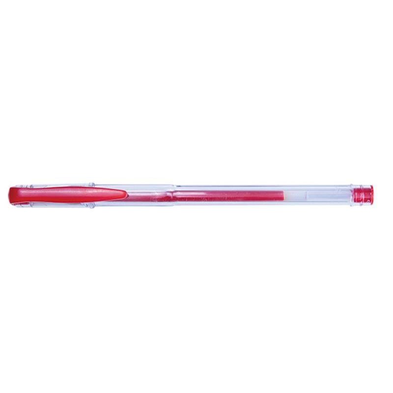 Długopis żelowy OFFICE PRODUCTS Classic czerwony 0.5mm przezroczysta