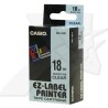 Casio oryginalny taśma do drukarek etykiet, Casio, XR-18X1, czarny druk/przezroczysty podkład, nielaminowany, 8m, 18mm, EOL