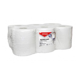 Ręcznik papierowy dwuwarstwowy makulaturowy OFFICE PRODUCTS Maxi biały 120m 6szt.