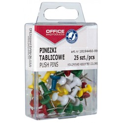 Pinezki tablicowe kolorowe OFFICE PRODUCTS 25szt