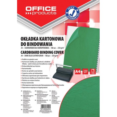 Karton do bindowania skóropodobny A4 OFFICE PRODUCTS DELTA zielony 100 szt