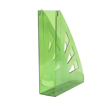 Pojemnik na czasopisma A4/70mm OFFICE PRODUCTS transparentny zielony plastikowy ażurowy