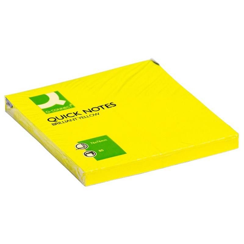 Karteczki samoprzylepne 76x76mm Q-CONNECT Brilliant żółte 80kart