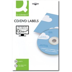 Etykiety samoprzylepne na CD/DVD Q-CONNECT białe 100ark*2szt