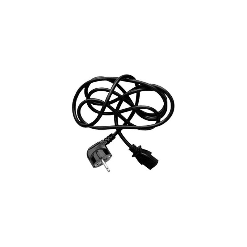Kabel sieciowy 230V zasilacz, CEE7 (widelec) - C13, 2m, VDE approved, czarny, Logo, blister, EOL