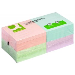 Karteczki samoprzylepne 76x76mm Q-CONNECT Rainbow pastelowe mix 12x100kart