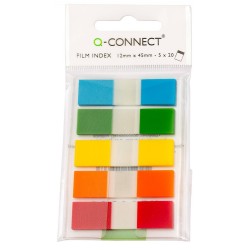 Zakładki indeksujące foliowe 12x45mm Q-CONNECT mix kolorów 5x20 szt