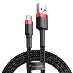 Kabel USB do USB-C Baseus Cafule 3A 0.5m (czerwono-czarny)