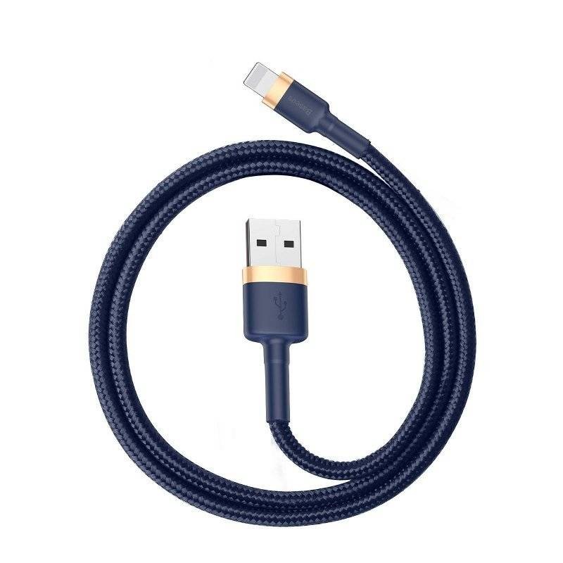Kabel USB Lightning  Baseus Cafule 2.4A 1m (złoto-granatowy)