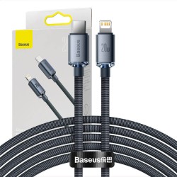 Kabel USB-C do Lightning Baseus Crystal Shine, 20W, PD, 2m (czarny)