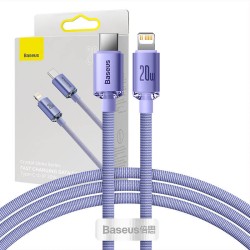 Kabel USB-C do Lightning Baseus Crystal Shine, 20W, PD, 1.2m (fioletowy)