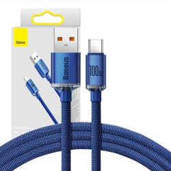Kabel USB do USB-C Baseus Crystal Shine, 100W, 1.2m (niebieski)