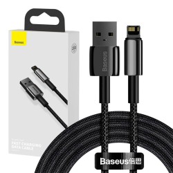 Kabel USB do Lightning Baseus Tungsten Gold, 2.4A, 2m (czarny)