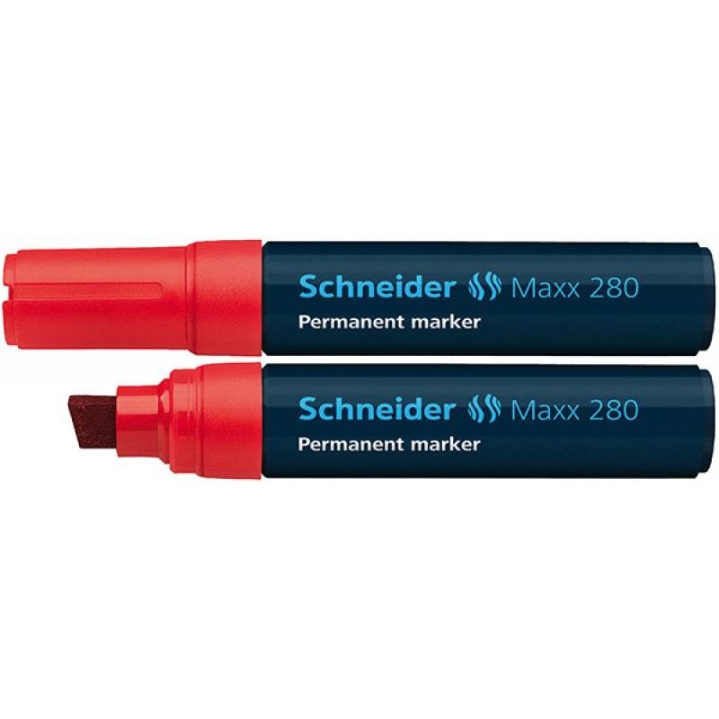 Marker permanentny  SCHNEIDER Maxx 280 czerwony ścięta 4-12mm