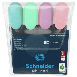 Zakreślacze SCHNEIDER Job Pastel mix kolorów 1-5mm 4szt