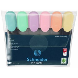 Zakreślacze SCHNEIDER Job Pastel mix kolorów 1-5mm 6szt