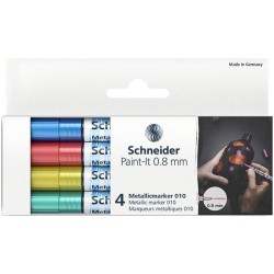 Markery akrylowe SCHNEIDER Paint-It Metallic mix kolorów metalicznych 0.8mm 4szt