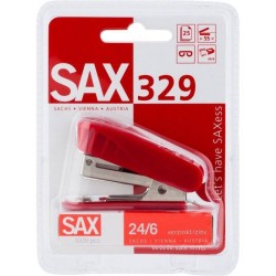 Zszywacz mini plastikowy SAX 329 czerwony 20 kart