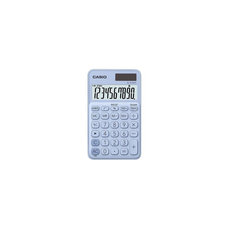 Casio Kalkulator SL 310 UC LB, jasnoniebieski, 10 miejsc, podwójne zasilanie