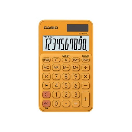 Casio Kalkulator SL 310 UC RG, pomarańczowa, 10 miejsc, podwójne zasilanie